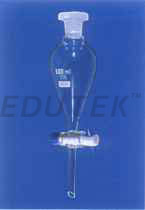 SEPARATING FUNNEL WITH PTFE NEEDLE VALVE & I/C GLASS/POLYTHENE STOPPER, SQUIBB SHAPE